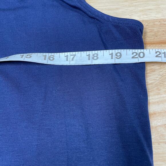 Eileen Fisher NWT Mock Neck Drawstring Tie Waist Dress Navy Size XL Sleeveless - Picture 6 of 9